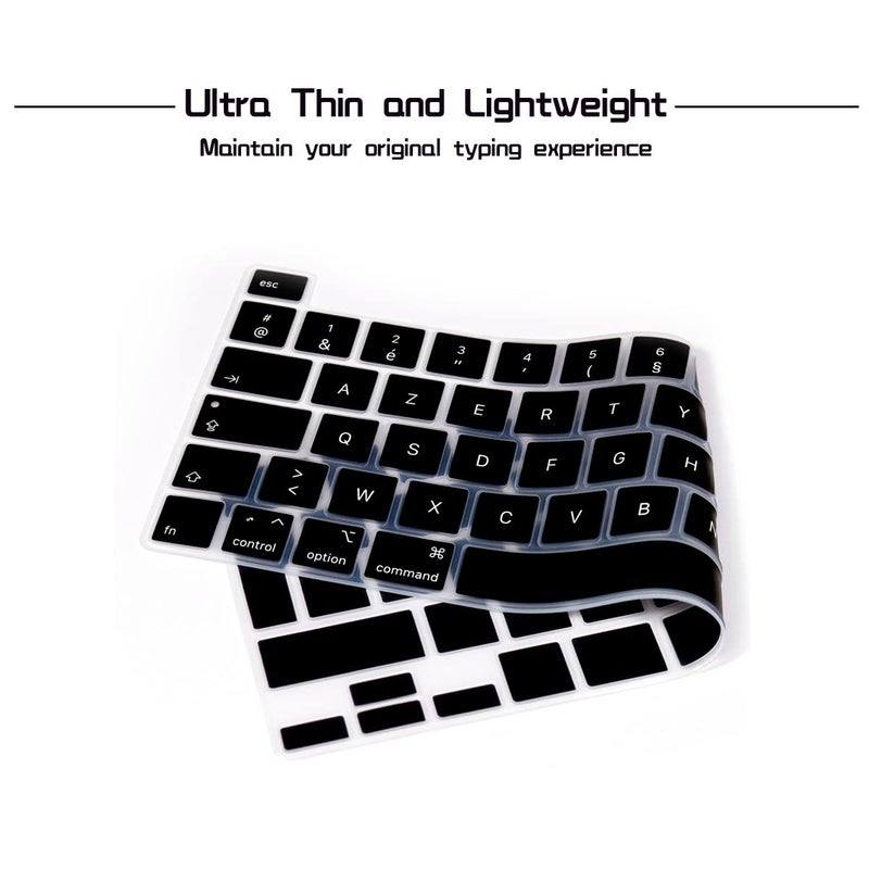HRH French Language AZERTY Silicone Keyboard Cover Protector for MacBook Pro 13 inch 2020 (Model A2289 / A2251 / A2338 M1 Chip) and for MacBook Pro 16" 2019 (Model A2141),European Version - Image 3